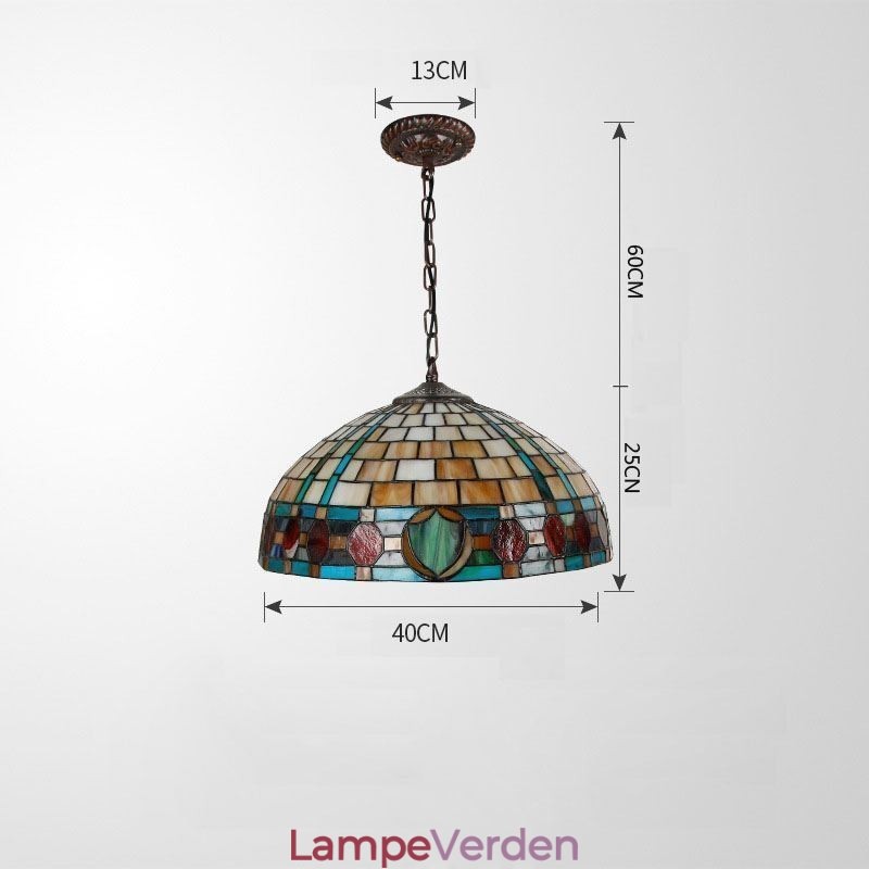 Pendel i farvet glas Vintage hængende lampe