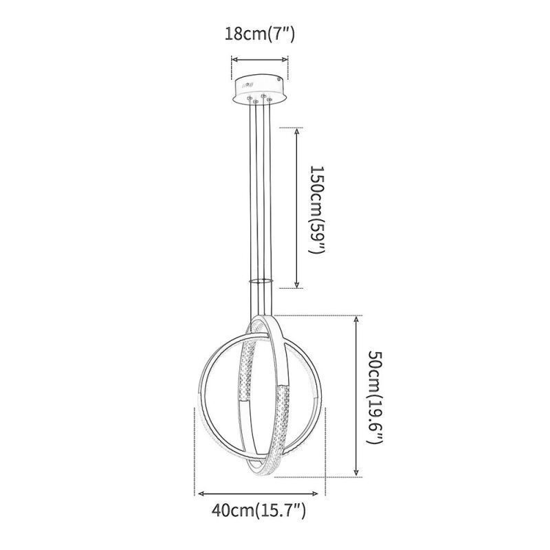 Moderne Lysekrone 2 Ringe Pendant Belysning Dining