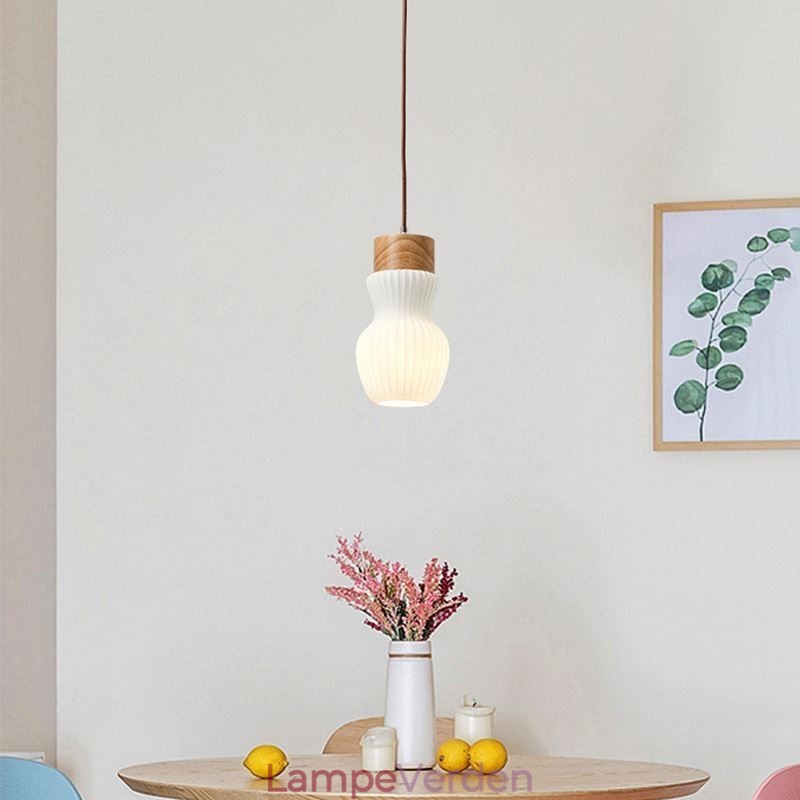 Japansk træ hængelys glaskedel hængelys