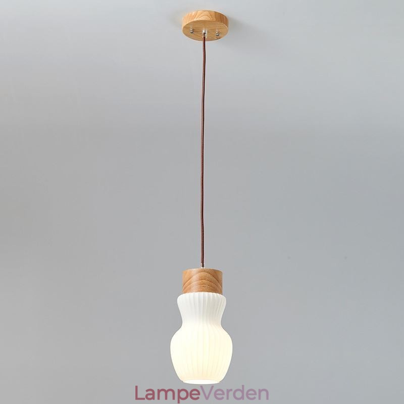 Japansk træ hængelys glaskedel hængelys