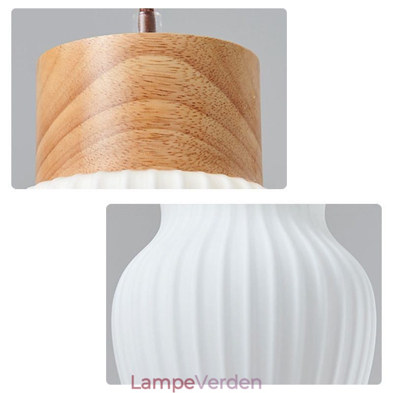 Japansk træ hængelys glaskedel hængelys