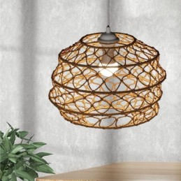 Moderne pastoral pendel Creative Rattan hængende lys med foldbar lampeskærm