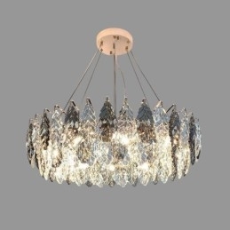 European Iron Pendel Light Creative Glass Leaf Lysekrone
