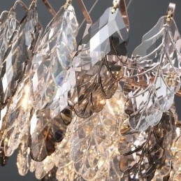 European Iron Pendel Light Creative Glass Leaf Lysekrone