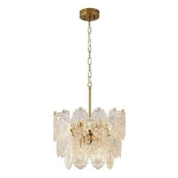 Moderne glas pendant lys dekoration bronze guld lysekrone