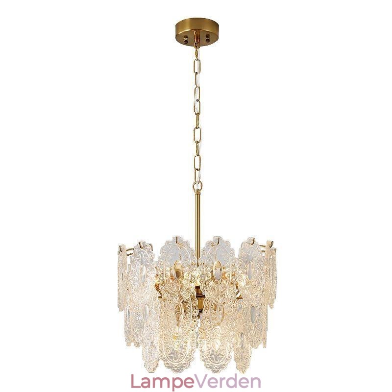 Moderne glas pendant lys dekoration bronze guld lysekrone