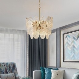 Moderne glas pendant lys dekoration bronze guld lysekrone