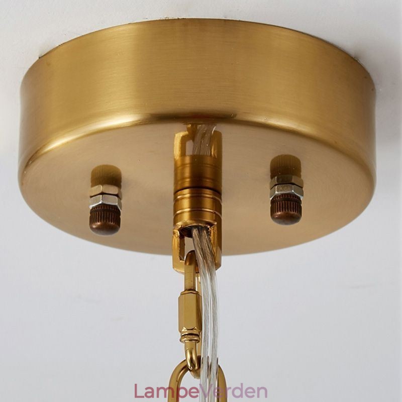 Moderne glas pendant lys dekoration bronze guld lysekrone