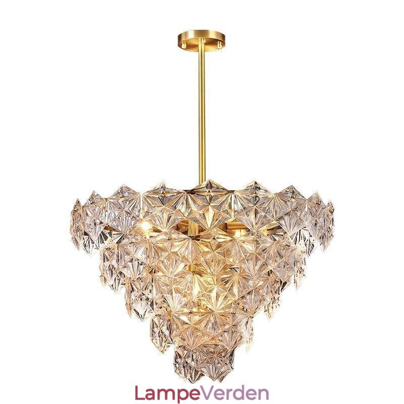 Europæisk glas pendel lys moderne kegleformet lysekrone