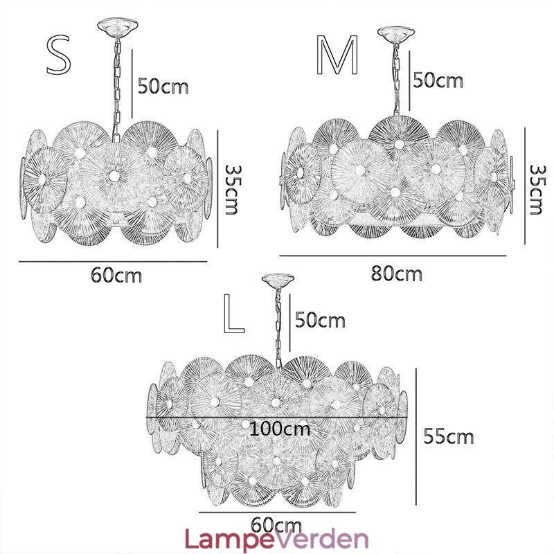 Moderne Spark Disc Lysekrone Fyrværkeri Glas Pendel Lampe Home Deco Belysning