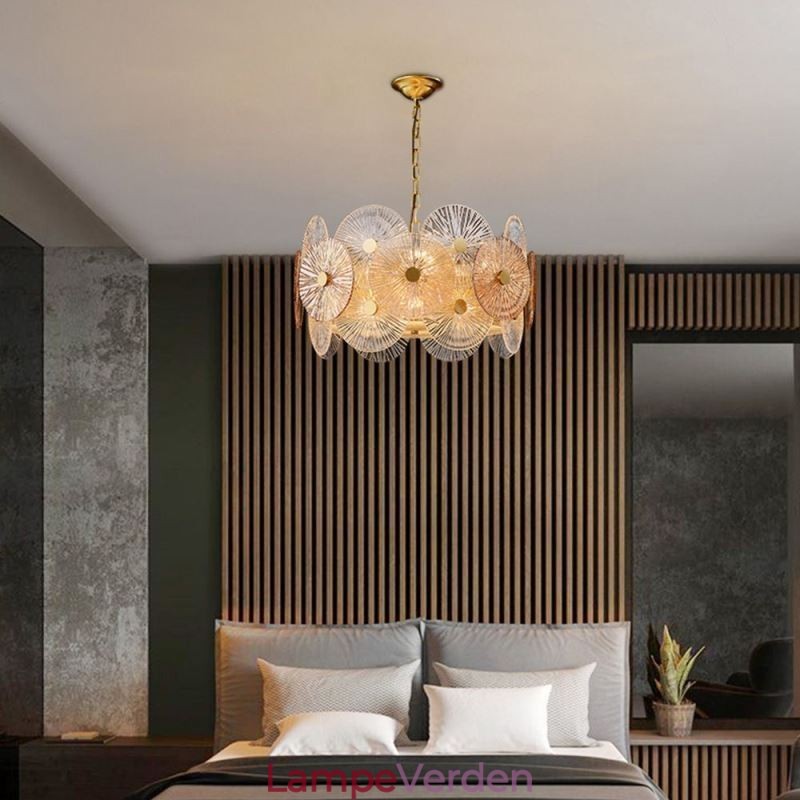 Moderne Spark Disc Lysekrone Fyrværkeri Glas Pendel Lampe Home Deco Belysning