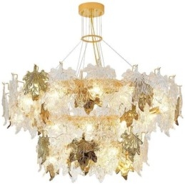 Maple Leaf Pendel Light European Home Decor Glaslysekrone