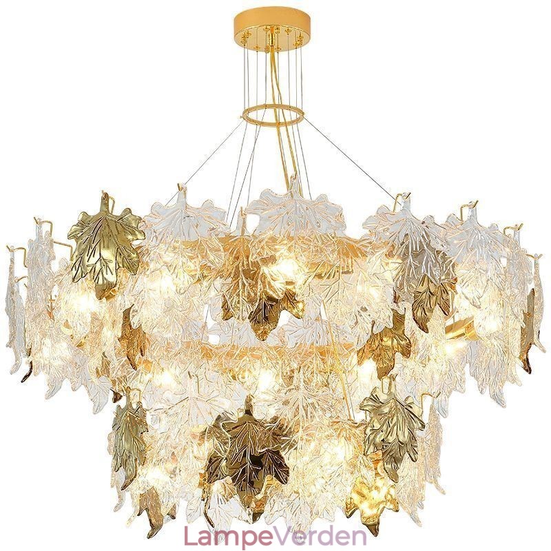 Maple Leaf Pendel Light European Home Decor Glaslysekrone