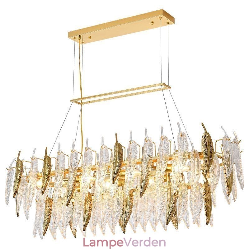 Kunstnerisk glas lysekrone Fjer Oval Pendel Light