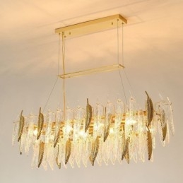 Kunstnerisk glas lysekrone Fjer Oval Pendel Light