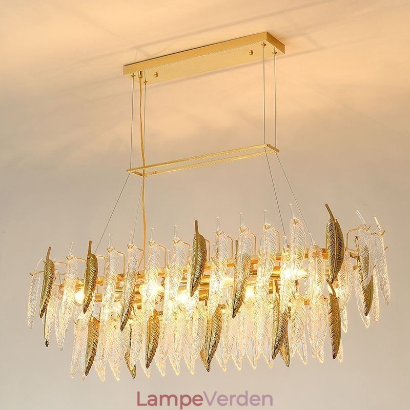 Kunstnerisk glas lysekrone Fjer Oval Pendel Light