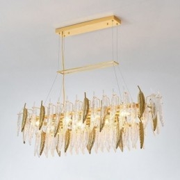 Kunstnerisk glas lysekrone Fjer Oval Pendel Light