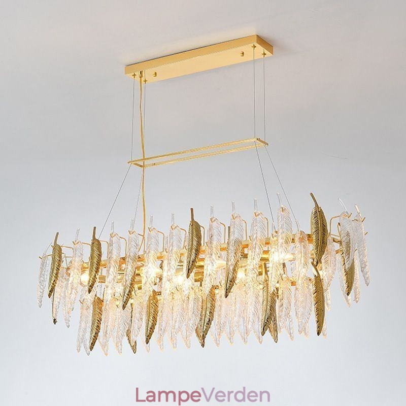 Kunstnerisk glas lysekrone Fjer Oval Pendel Light