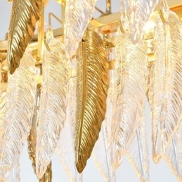 Kunstnerisk glas lysekrone Fjer Oval Pendel Light