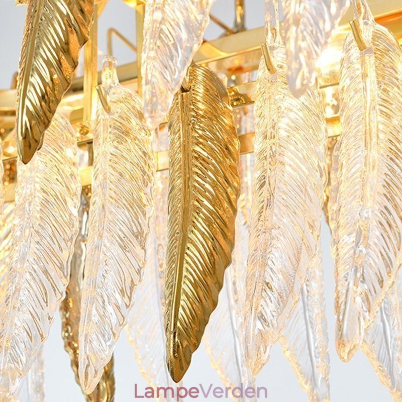 Kunstnerisk glas lysekrone Fjer Oval Pendel Light