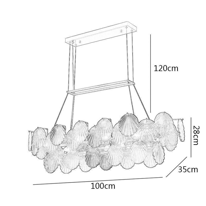 Luksus glas lysekrone mode lampe Shell form glas hængende lampe