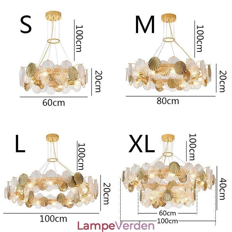 Moderne Shell Glas lysekrone Lights Dining
