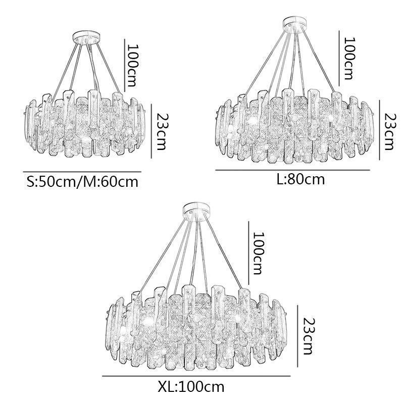 Europæisk Glas Pendel Light Luksus hængelampe