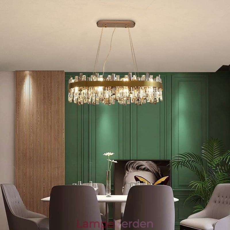 Lys luksus lysekronestolpe moderne glaspendel