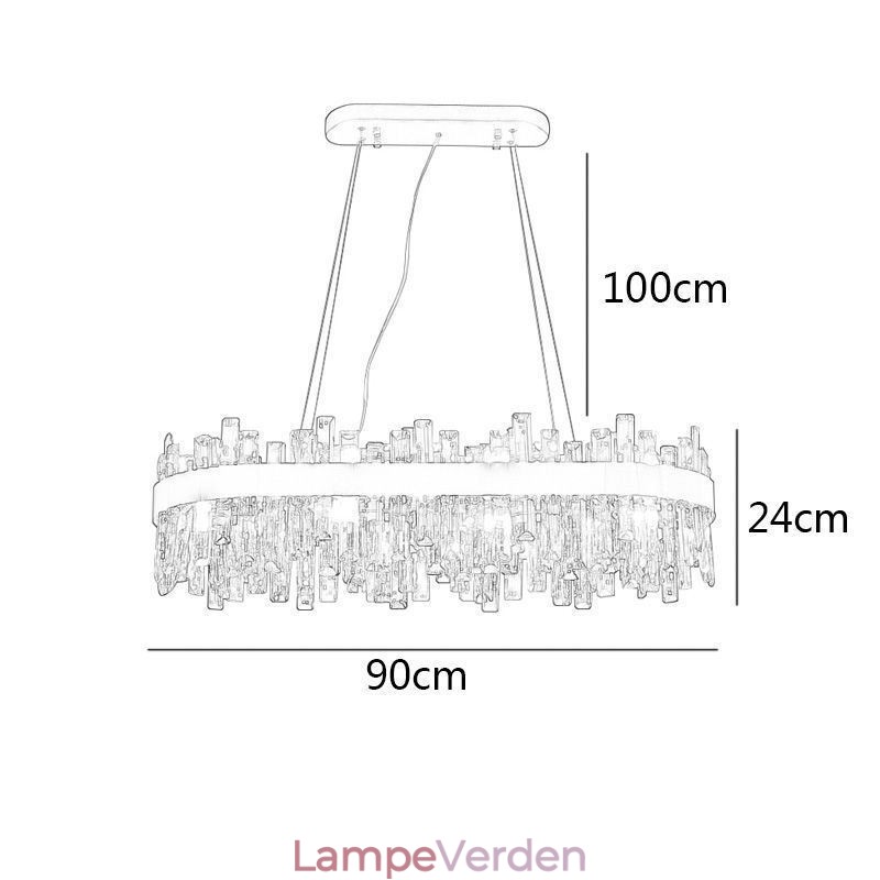 Lys luksus lysekronestolpe moderne glaspendel