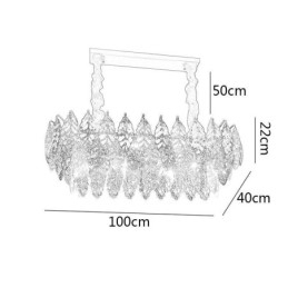 European Iron Pendel Light Creative Leaf Glass lysekrone
