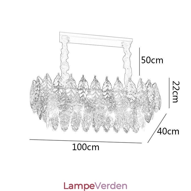 European Iron Pendel Light Creative Leaf Glass lysekrone