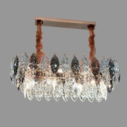 European Iron Pendel Light Creative Leaf Glass lysekrone