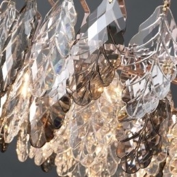 European Iron Pendel Light Creative Leaf Glass lysekrone