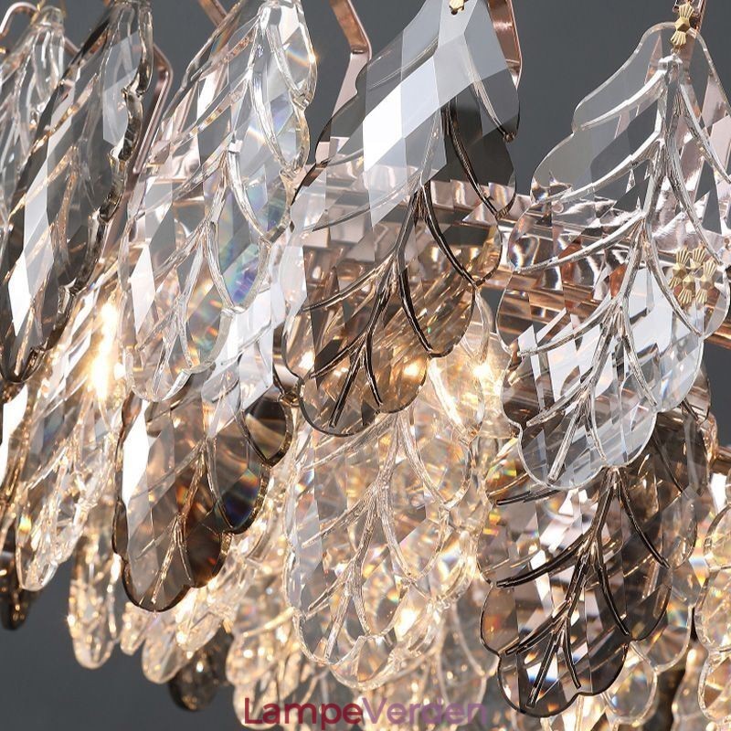 European Iron Pendel Light Creative Leaf Glass lysekrone