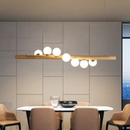 Magic Bean Pendel Light Wood Strip hængende lampe
