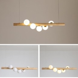 Magic Bean Pendel Light Wood Strip hængende lampe