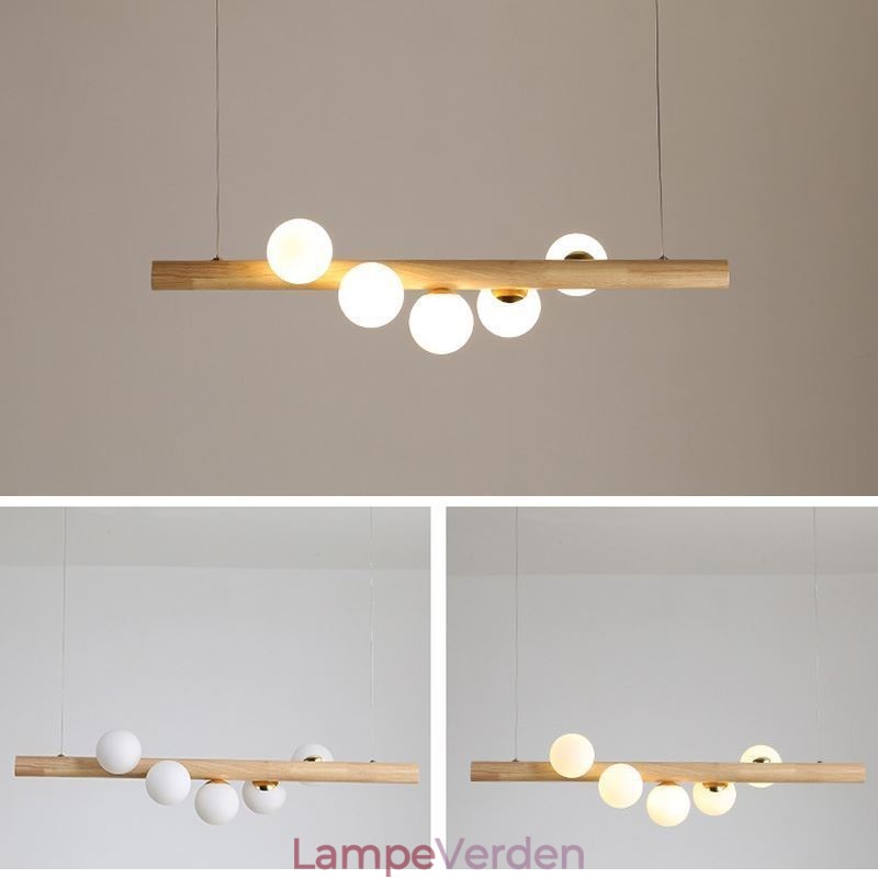 Magic Bean Pendel Light Wood Strip hængende lampe