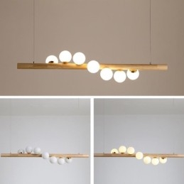 Magic Bean Pendel Light Wood Strip hængende lampe