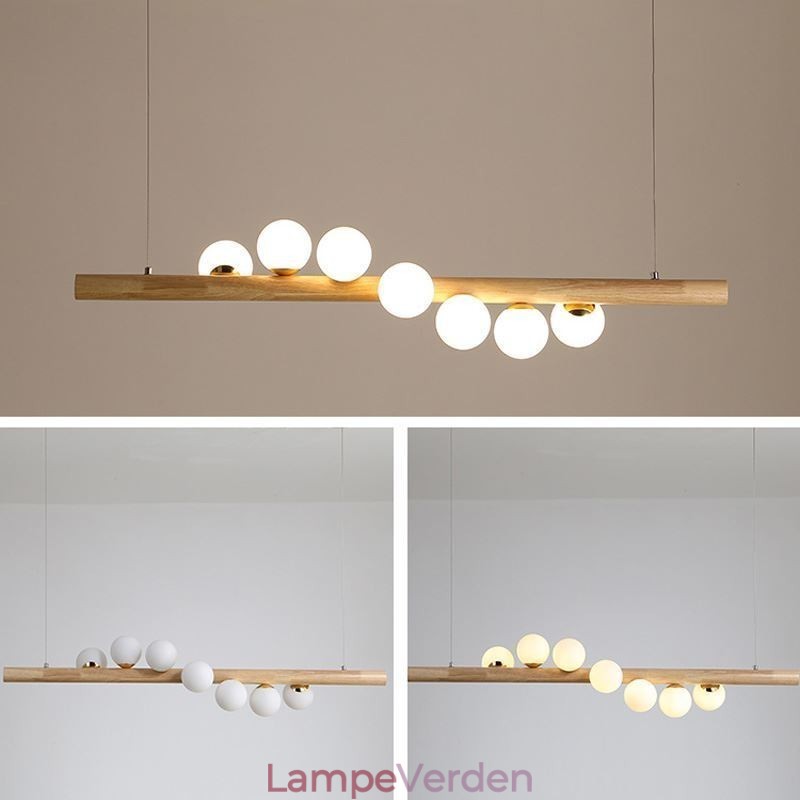 Magic Bean Pendel Light Wood Strip hængende lampe