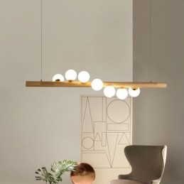 Magic Bean Pendel Light Wood Strip hængende lampe