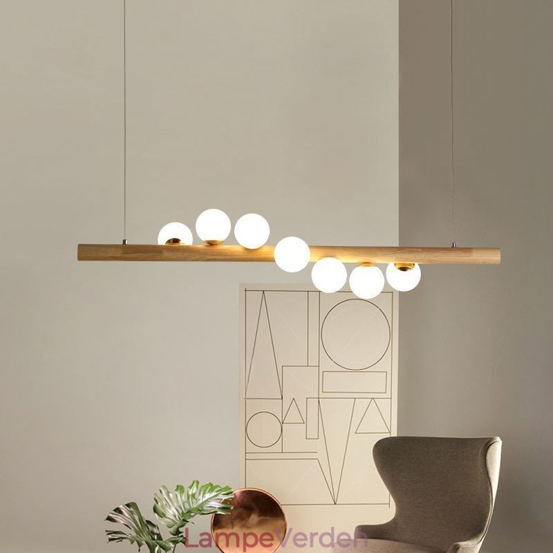 Magic Bean Pendel Light Wood Strip hængende lampe