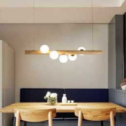 Magic Bean Pendel Light Wood Strip hængende lampe