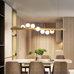 Magic Bean Pendel Light Wood Strip hængende lampe