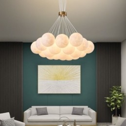 Moon Bubble Lysekrone Moderne 3D Print Bolde Pendel Lampe
