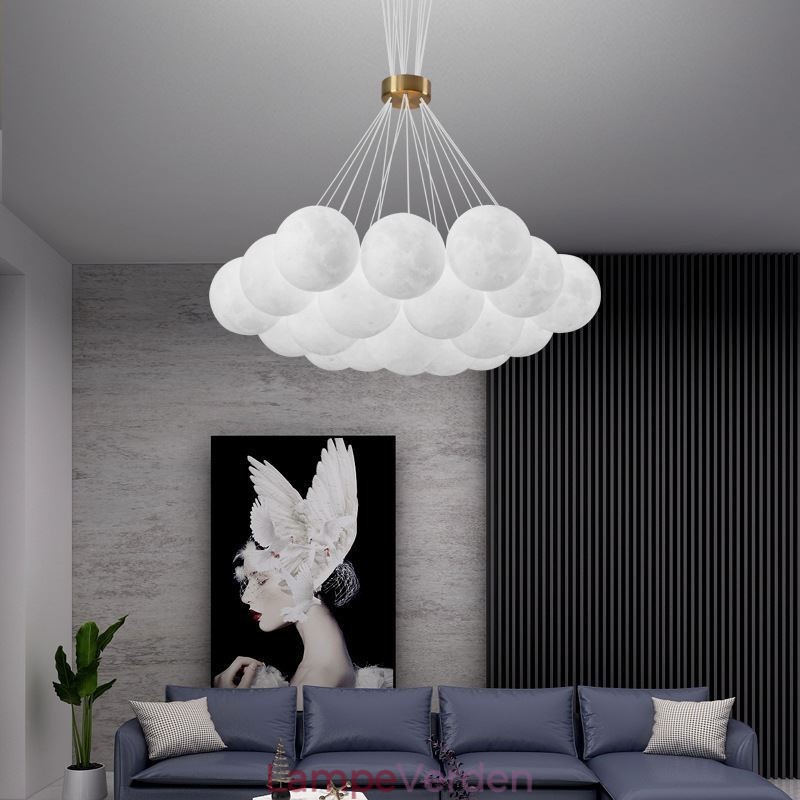 Moon Bubble Lysekrone Moderne 3D Print Bolde Pendel Lampe