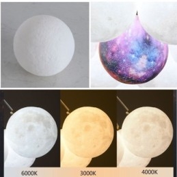 Moon Bubble Lysekrone Moderne 3D Print Bolde Pendel Lampe