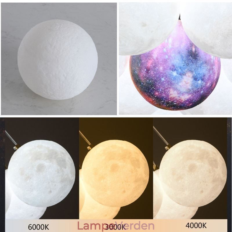 Moon Bubble Lysekrone Moderne 3D Print Bolde Pendel Lampe