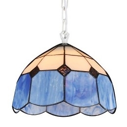 Lysekrone Mini Style Country Garage hvid + blå glaslys