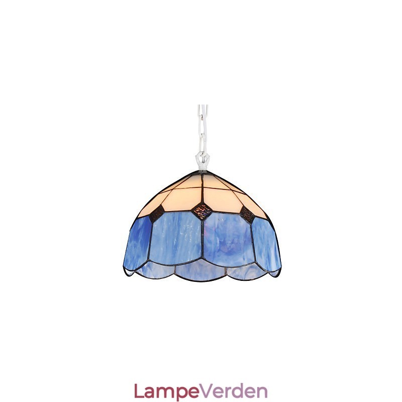 Lysekrone Mini Style Country Garage hvid + blå glaslys