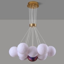 Moon Bubble Lysekrone Moderne 3D Print Bolde Pendel Lampe